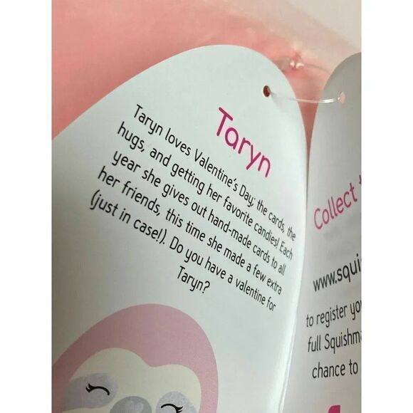 Squismallows Sloth Taryn Valentine 16" Pink Plush Soft Target Exclusive NWT - Picture 3 of 11
